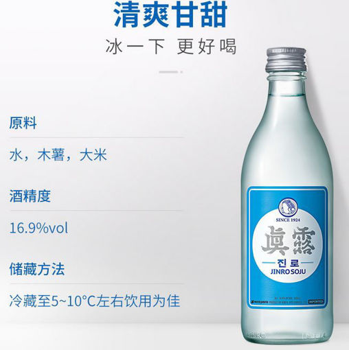 图片 韩国真露 烧酒 350 ML 20% Alc. Soju Retro 16,9% Alc. - U19