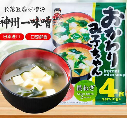 图片 日本神州 味增汤 绿袋 长葱油豆腐味噌汤 内含4包 74g 