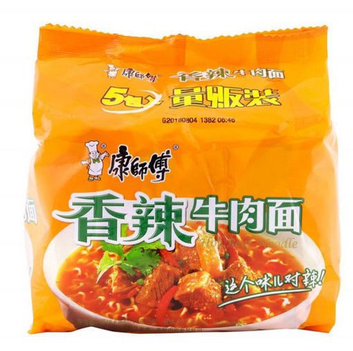 图片 五连包康师傅方便面 香辣牛肉面 五连包 5x104g (单价1.09欧/包)