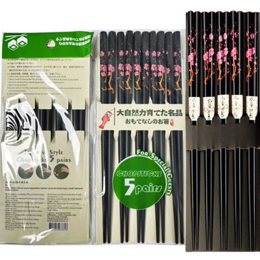 Picture of Bamboo Chopsticks Plum Blossom Design 5 pcs.