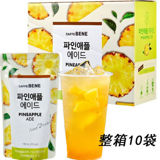 图片 整盒10袋 韩国BENE  菠萝味冰茶 浓缩杯直接配冰杯 190ml  日期见内页