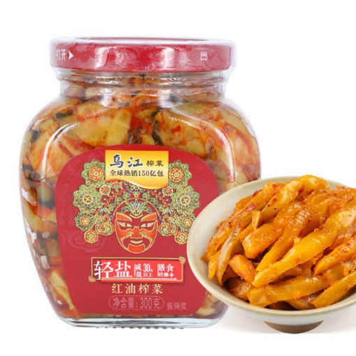 图片 乌江涪陵 轻盐减盐30%红油榨菜 瓶装 300g