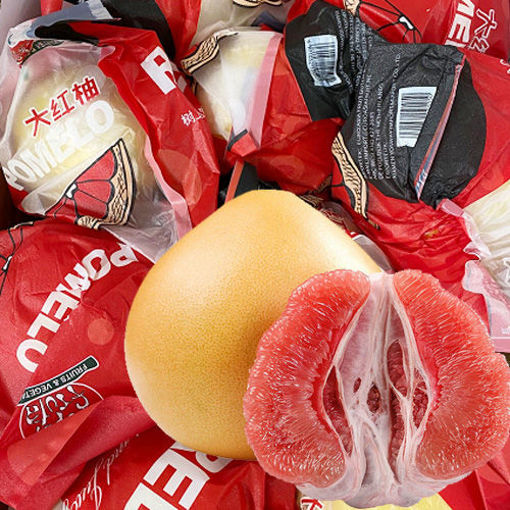 图片 中国福建大红柚  红心大蜜柚 大号 ca.1kg+ 整颗重量/色泽稍有偏差