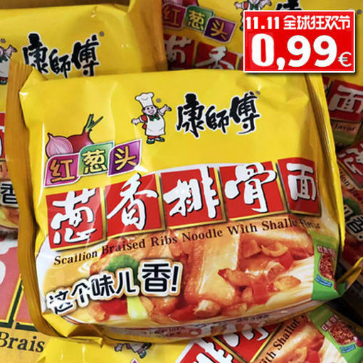 图片 康师傅方便面 红葱头 葱香排骨面 107g 日期见内页