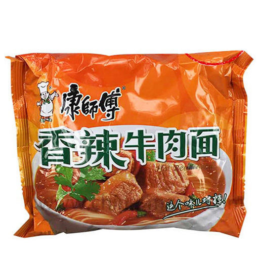 图片 康师傅方便面 香辣牛肉面 100g 日期见内页