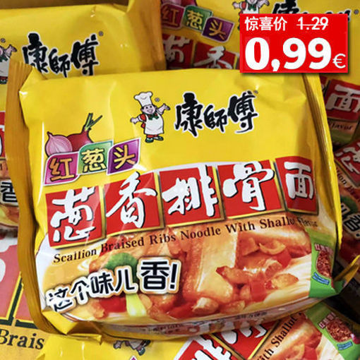 图片 康师傅方便面 红葱头 葱香排骨面 107g 日期见内页