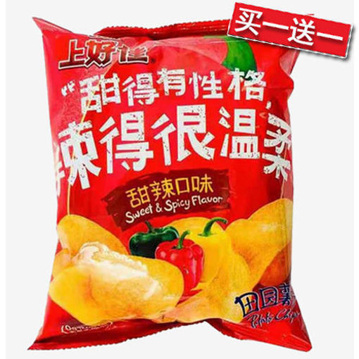 图片 买一送一! 上好佳 田园薯片 甜辣味 50g 日期 2026-05-02