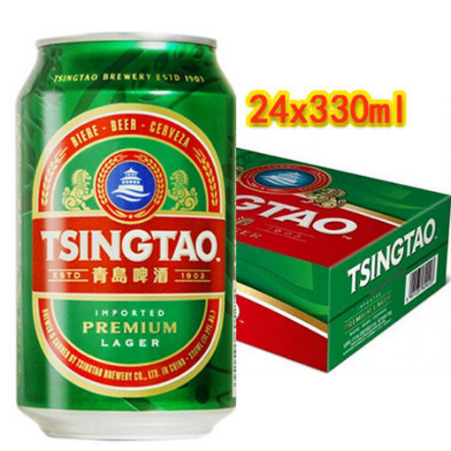 图片 整箱24瓶! 青岛啤酒 4,7% 24x330ml 
