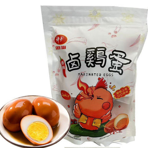 图片 神丹 香辣卤鸡蛋 6颗 168g 内含小包装